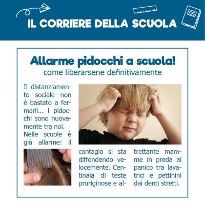 articolo di giornale in cui si argomenta l'allarme pidocchi