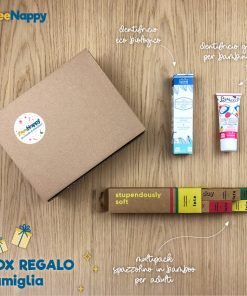 box regalo famiglia con prodotti eco e bio per l'igiene orale