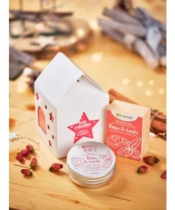 Kit Lanterna natalizia con crema mani e sapone solido o spugna e sapone solido