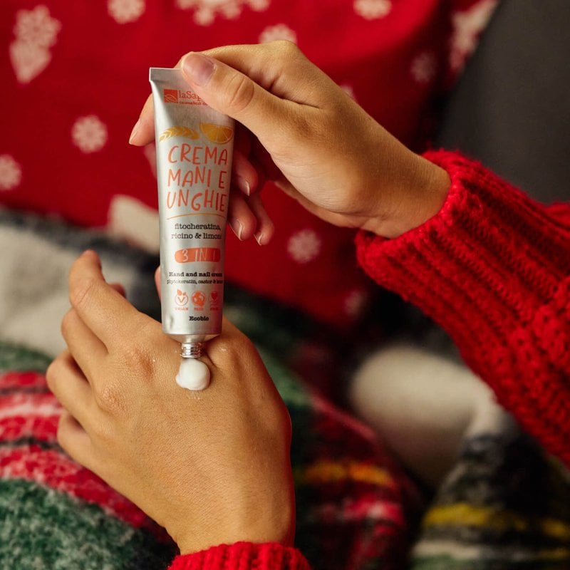 Crema mani e unghie Fitocheratina ricino e limone La saponaria