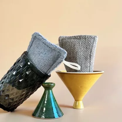 Spugna abrasiva lino e bambù