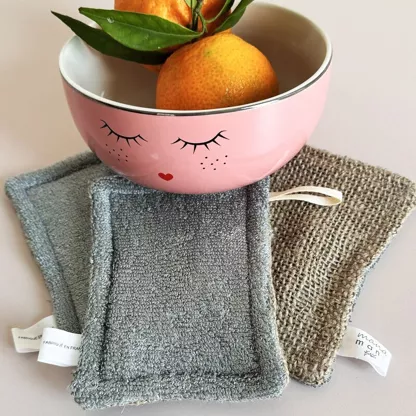 Spugna abrasiva lino e bambù