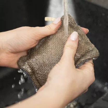 Spugna abrasiva lino e bambù